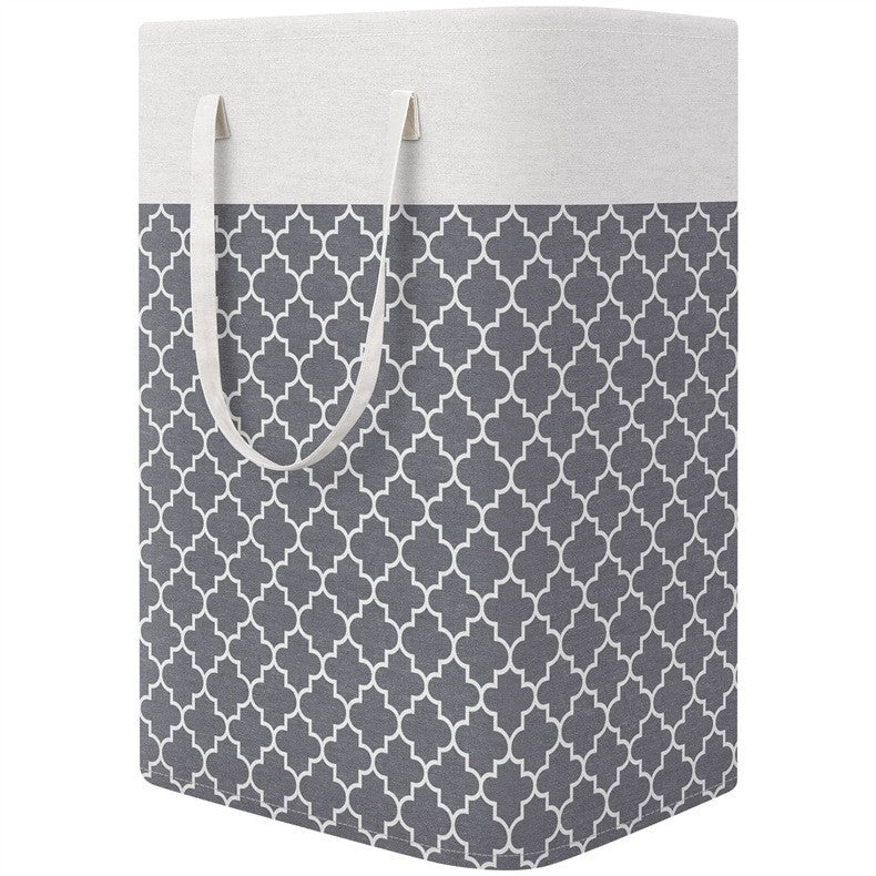 Large Laundry Basket Striped Foldable